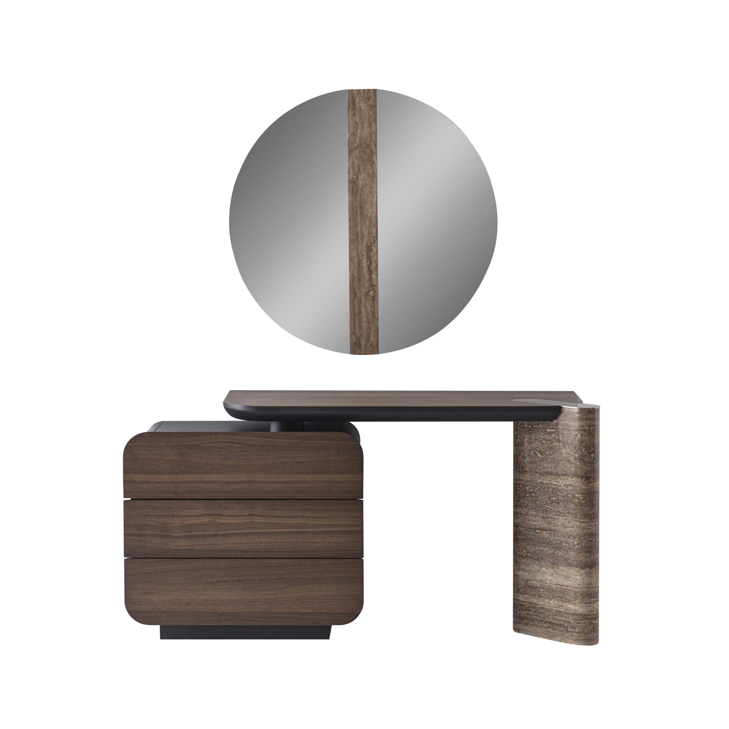 MAYBACH DIÓ/TRAVERTIN KIS KOMÓD