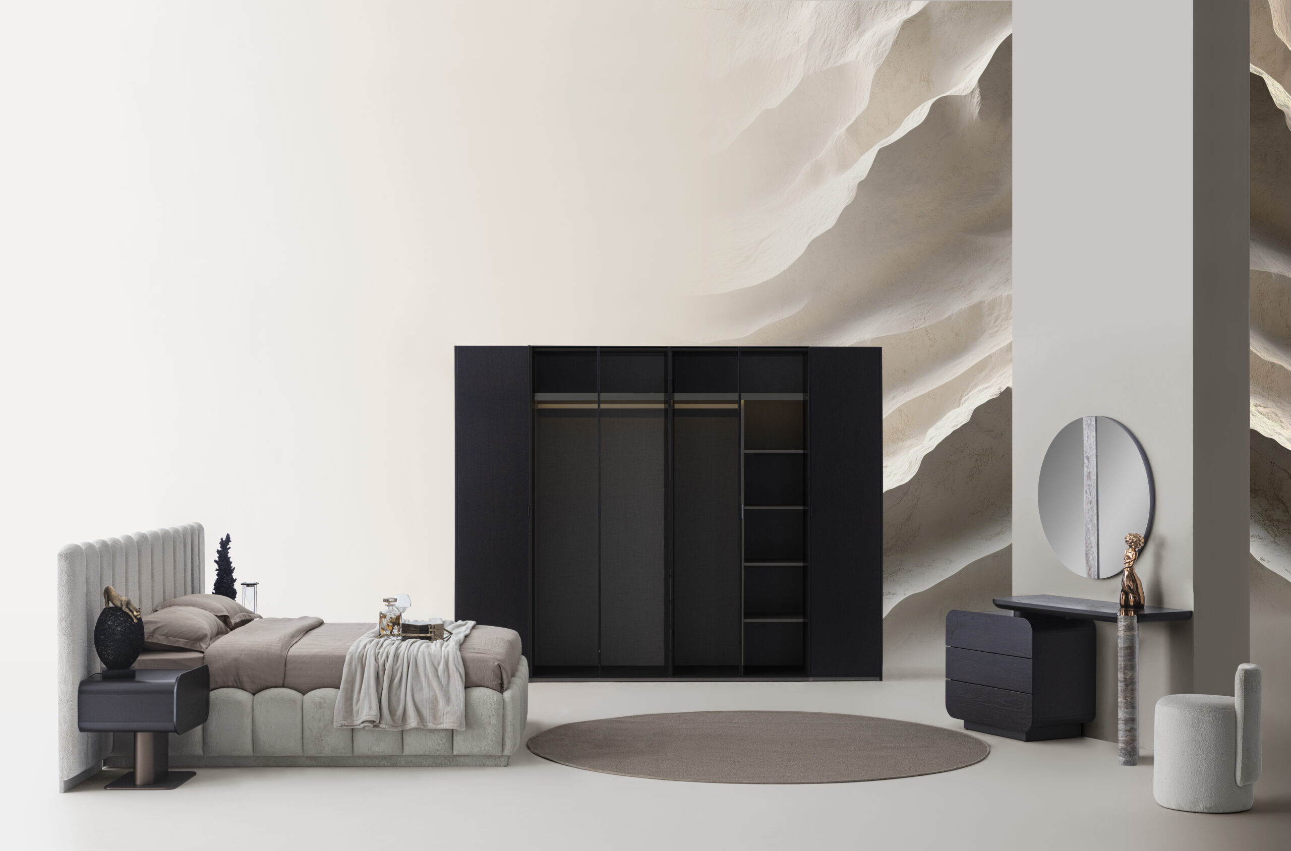 MAYBACH FEKETE/TRAVERTIN KIS KOMÓD - Image 2