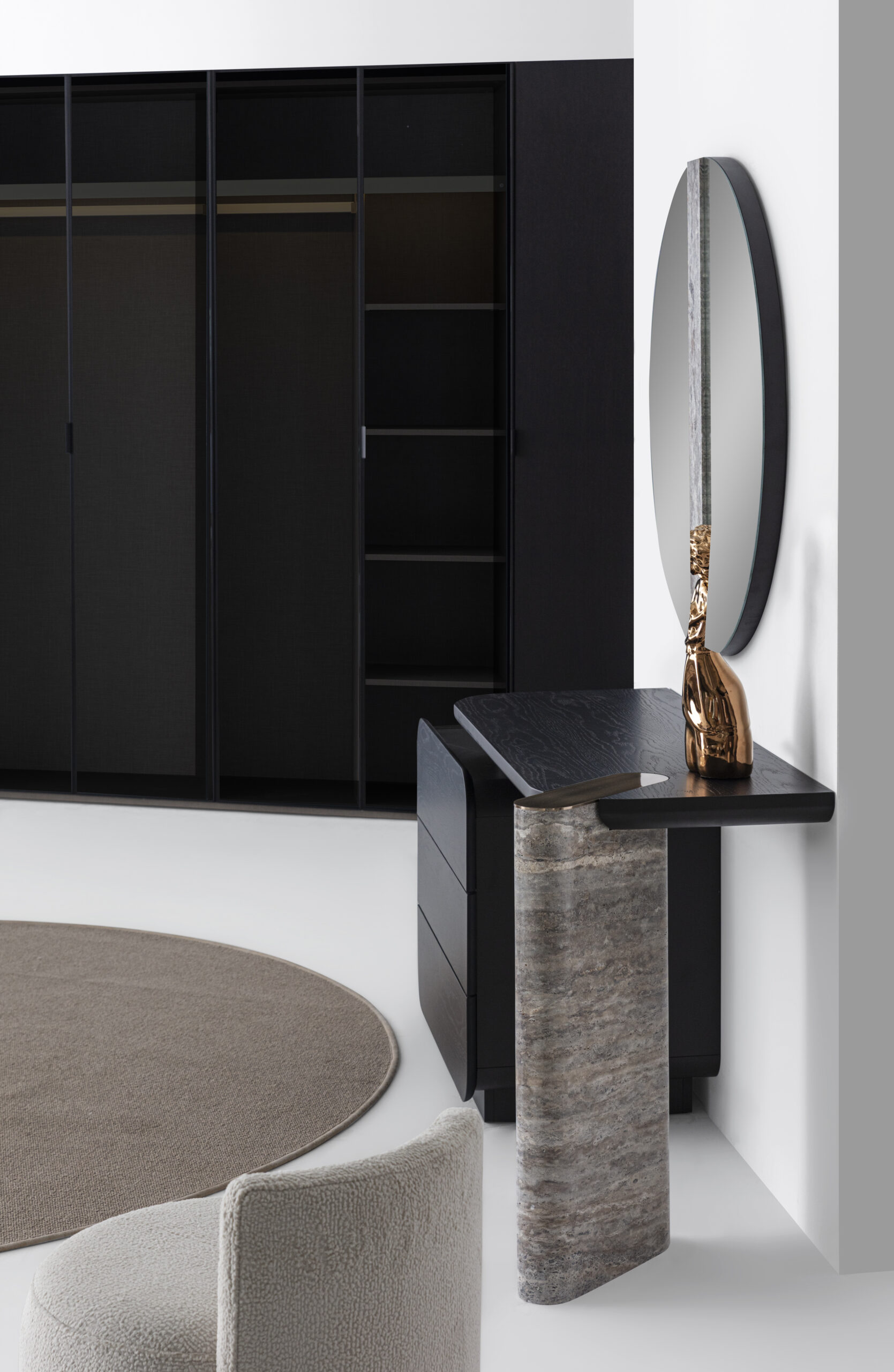 MAYBACH FEKETE/TRAVERTIN KIS KOMÓD - Image 3