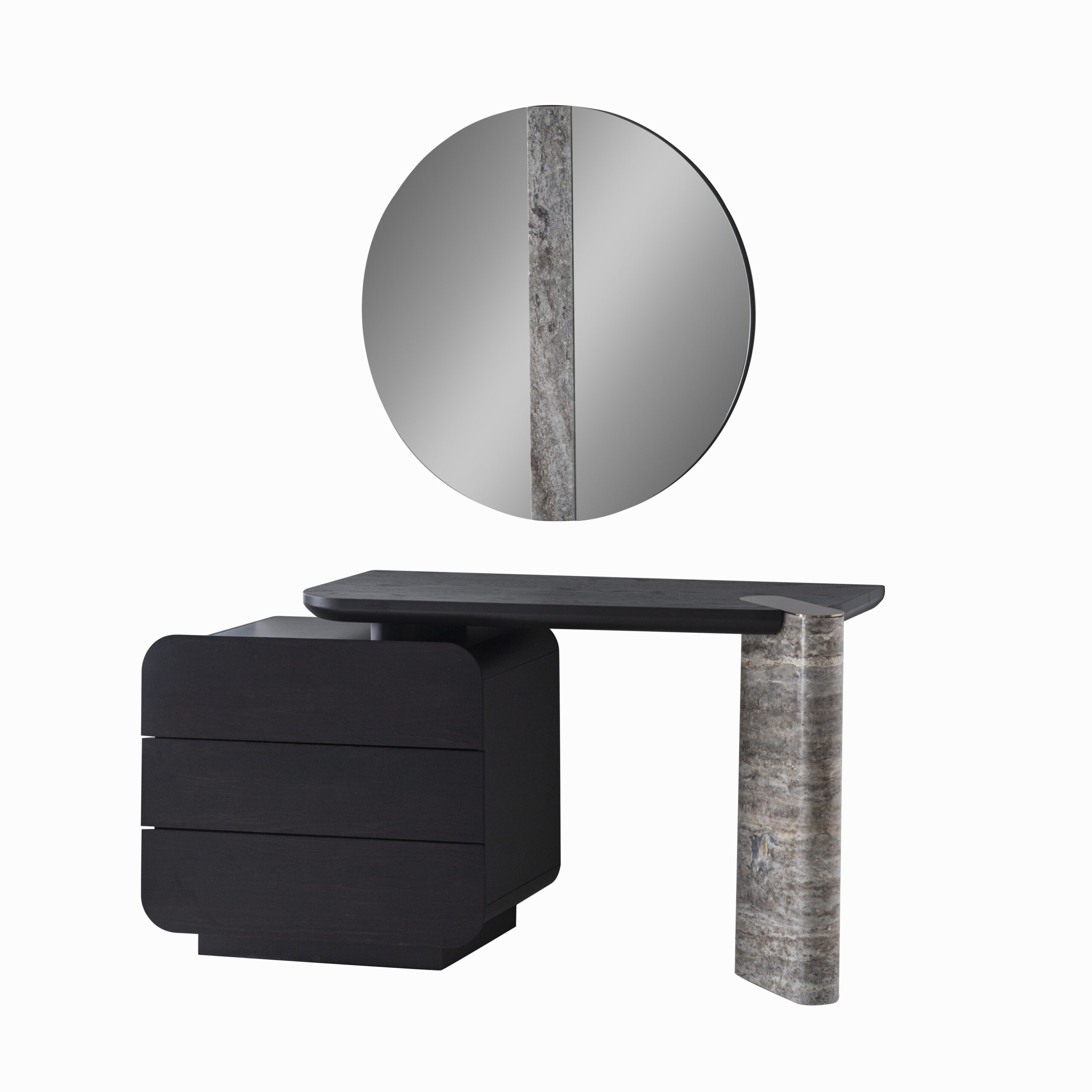 MAYBACH FEKETE/TRAVERTIN KIS KOMÓD